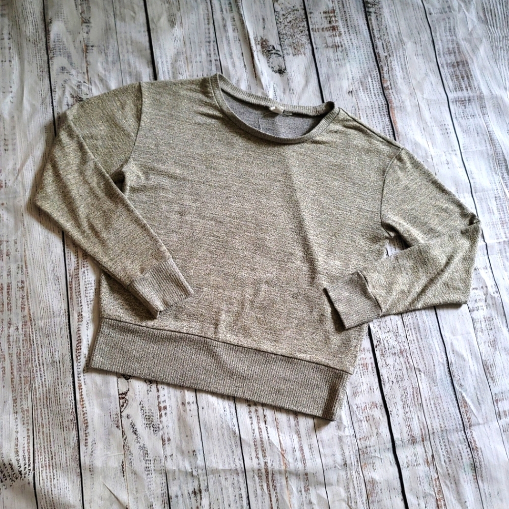 Gap Golden Glitter Top Women Size S Long Sleeves